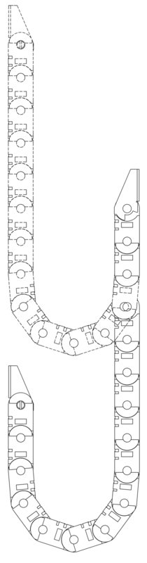 Hanging drag chain example.