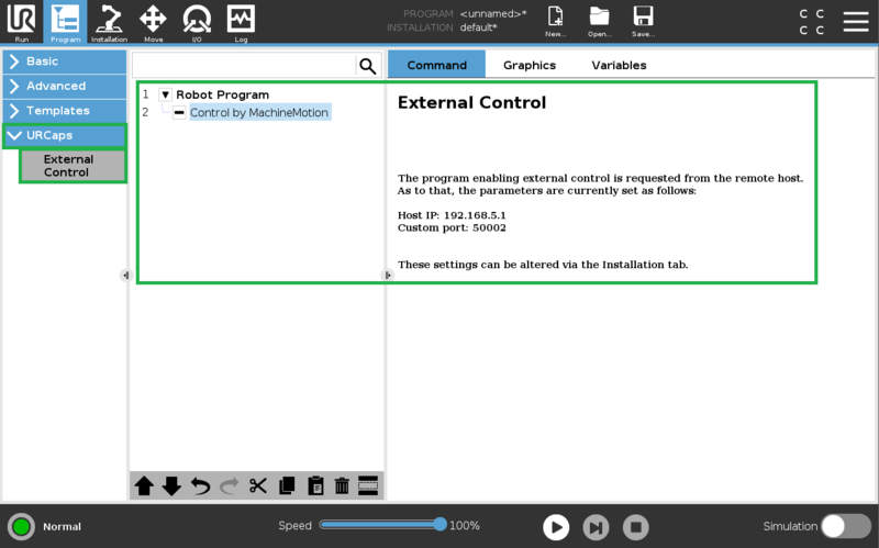 Figure 11: Adding External Control to program