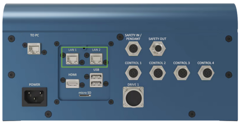 Figure 6: The standard configurable Ethernet connector. MachineMotion 2 controller shown - CE-CL-010-0001.
